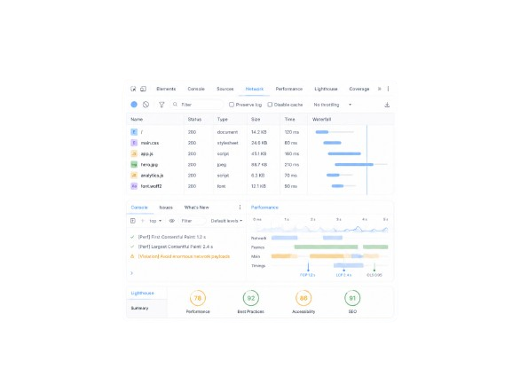 Chrome DevTools site speed audit